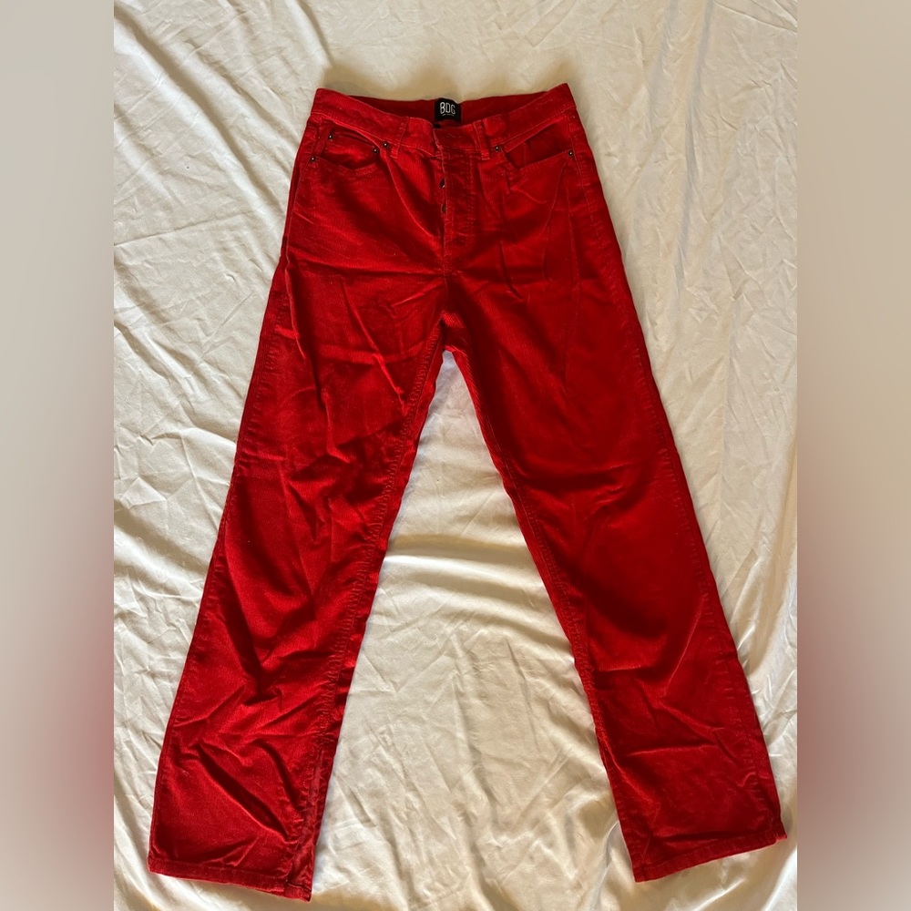 Red Urban Outfitter corduroy high rise pants size 28